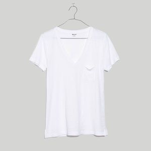Madewell Whisper Cotton V Neck Pocket Tee